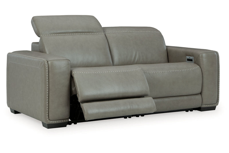 [EXCLUSIVE] Correze Gray 2 - Piece Power Reclining Sectional Loveseat - Gate FurniturePower Reclining Loveseat