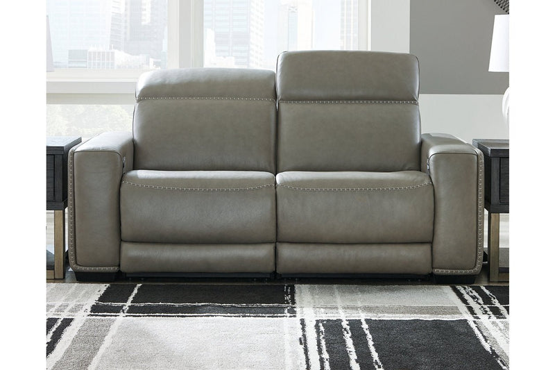[EXCLUSIVE] Correze Gray 2 - Piece Power Reclining Sectional Loveseat - Gate FurniturePower Reclining Loveseat