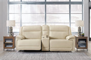 [EXCLUSIVE] Double Deal Almond 2 - Piece Power Reclining Loveseat Sectional with Console - Gate FurniturePower Reclining Loveseat