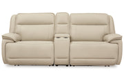 [EXCLUSIVE] Double Deal Almond 2 - Piece Power Reclining Loveseat Sectional with Console - Gate FurniturePower Reclining Loveseat