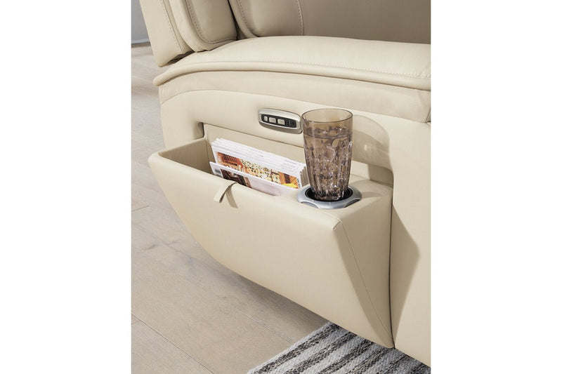 [EXCLUSIVE] Double Deal Almond 2 - Piece Power Reclining Loveseat Sectional with Console - Gate FurniturePower Reclining Loveseat
