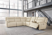[EXCLUSIVE] Double Deal Almond 6 - Piece Power Reclining Sectional - Gate FurniturePower Reclining Sectional