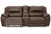 [EXCLUSIVE] Dunleith Chocolate 3 - Piece Power Reclining Loveseat with Console - Gate FurniturePower Reclining Loveseat