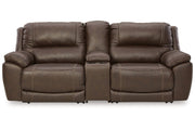 [EXCLUSIVE] Dunleith Chocolate 3 - Piece Power Reclining Loveseat with Console - Gate FurniturePower Reclining Loveseat