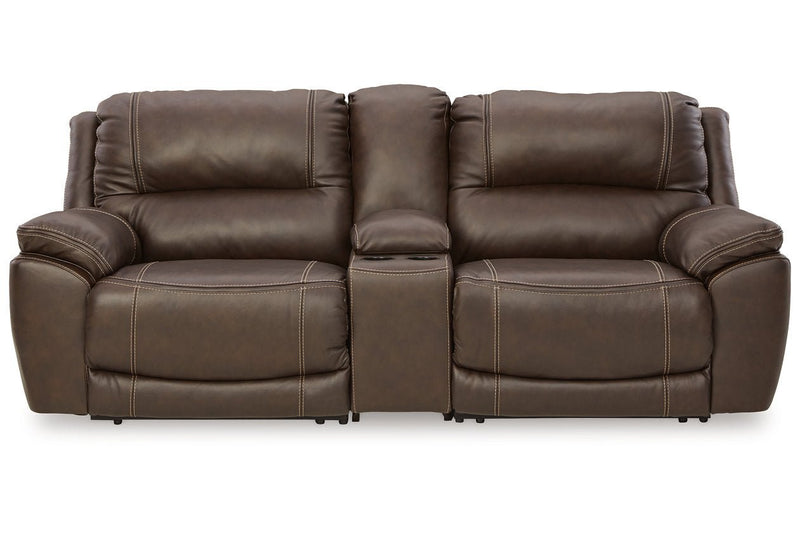 [EXCLUSIVE] Dunleith Chocolate 3 - Piece Power Reclining Loveseat with Console - Gate FurniturePower Reclining Loveseat
