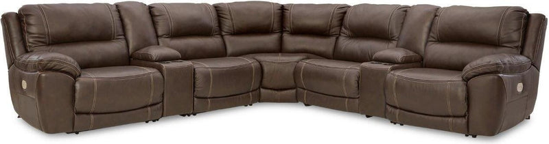 [EXCLUSIVE] Dunleith Chocolate 7 - Piece Power Reclining Sectional - Gate FurnitureReclining Sectional