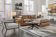 [EXCLUSIVE] Emilia Caramel Leather 3 - Piece Modular Sectional with Ottoman - Gate FurnitureSectional