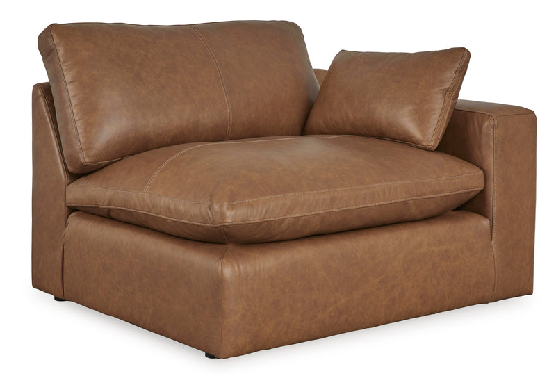 [EXCLUSIVE] Emilia Caramel Leather 3 - Piece Modular Sectional with Ottoman - Gate FurnitureSectional