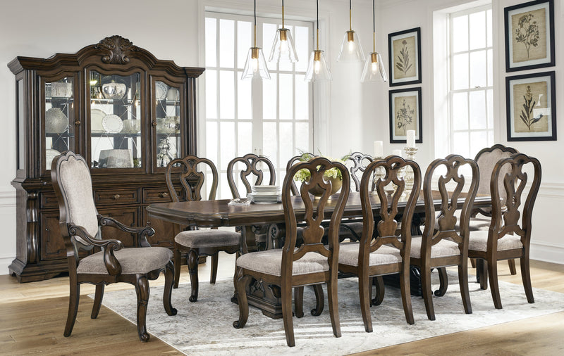 [EXCLUSIVE] Maylee Dark Brown Dining Table and 10 Chairs - Gate FurnitureDining Room Set