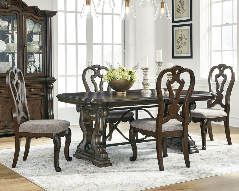 [EXCLUSIVE] Maylee Dark Brown Dining Table and 4 Chairs - Gate FurnitureDining Room Set