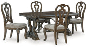 [EXCLUSIVE] Maylee Dark Brown Dining Table and 4 Chairs - Gate FurnitureDining Room Set