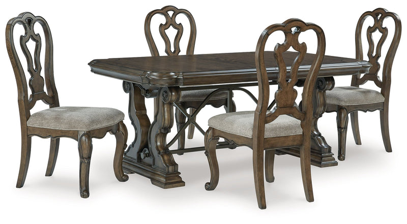 [EXCLUSIVE] Maylee Dark Brown Dining Table and 4 Chairs - Gate FurnitureDining Room Set