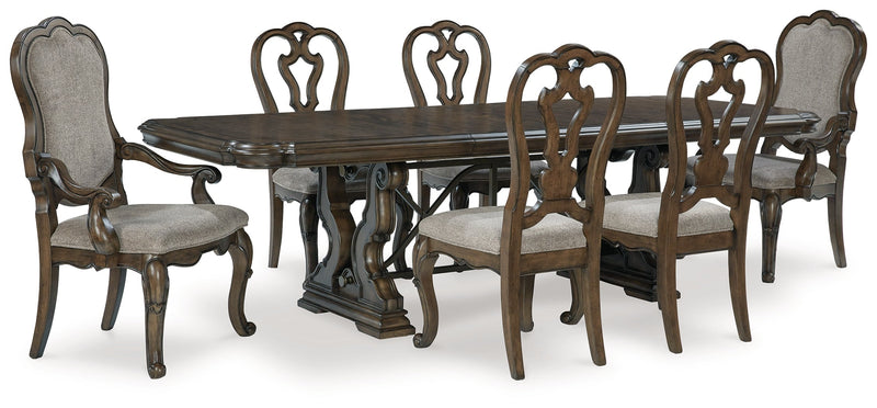 [EXCLUSIVE] Maylee Dark Brown Dining Table and 6 Chairs - Gate FurnitureDining Room Set