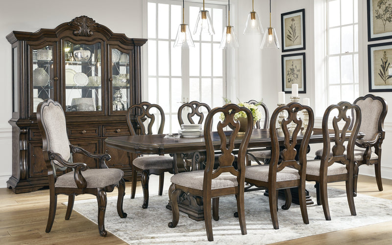 [EXCLUSIVE] Maylee Dark Brown Dining Table and 8 Chairs - Gate FurnitureDining Room Set