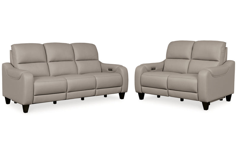 [EXCLUSIVE] Mercomatic Grey Power Reclining Sofa and Loveseat - Gate FurnitureLiving Room Set