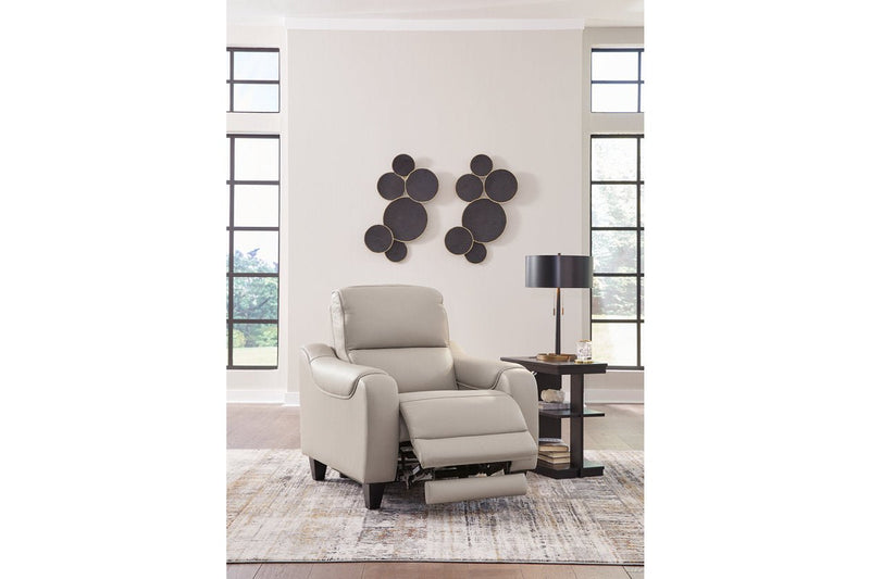 [EXCLUSIVE] Mercomatic Grey Power Reclining Sofa, Loveseat and Recliner - Gate FurnitureLiving Room Set