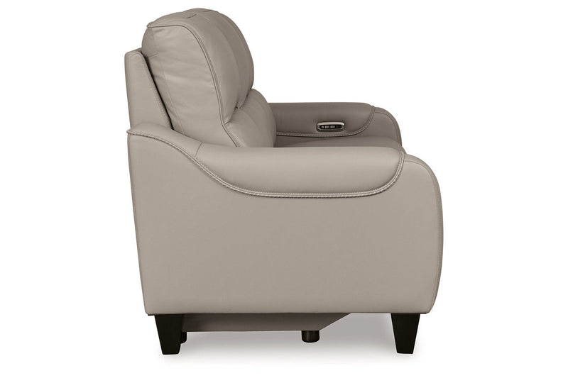 [EXCLUSIVE] Mercomatic Grey Power Reclining Sofa, Loveseat and Recliner - Gate FurnitureLiving Room Set