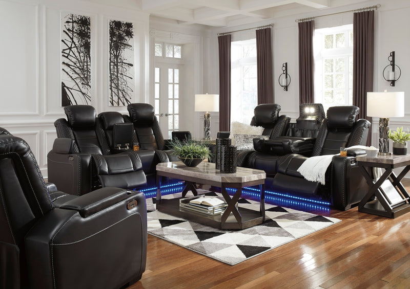 [EXCLUSIVE] Party Time Midnight Power Reclining Living Room Set - Gate FurniturePower Reclining Living Room Set