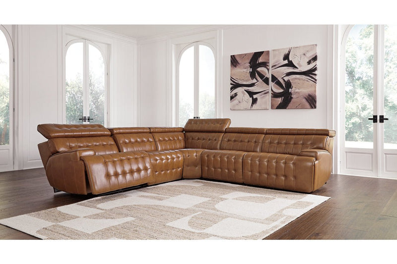 [EXCLUSIVE] Temmpton Chocolate 5 - Piece Power Reclining Sectional - Gate FurniturePower Reclining Sectional