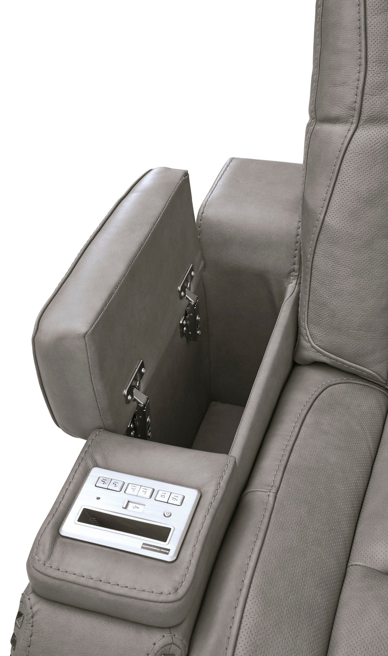 [EXCLUSIVE] The Man - Den Gray Power Reclining Living Room Set - Gate FurnitureLiving Room Set