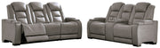 [EXCLUSIVE] The Man - Den Gray Power Reclining Living Room Set - Gate FurnitureLiving Room Set