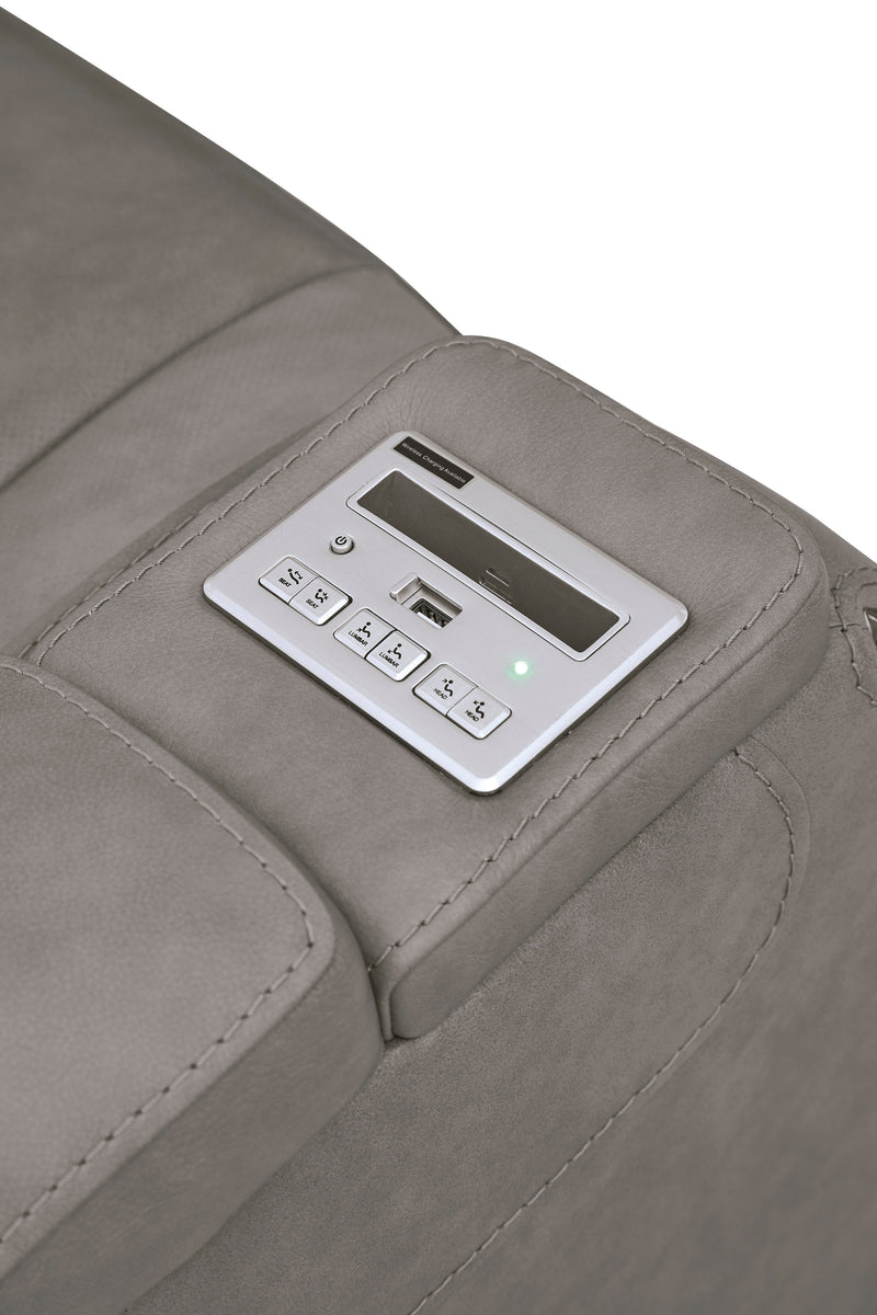 [EXCLUSIVE] The Man - Den Gray Power Reclining Living Room Set - Gate FurnitureLiving Room Set