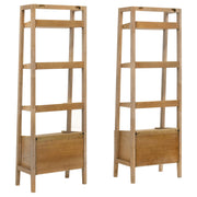 Fabian 2-piece 4-shelf Bookshelf with Drawer Distressed Light Brown - 802043