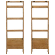 Fabian 2-piece 4-shelf Bookshelf with Drawer Distressed Light Brown - 802043