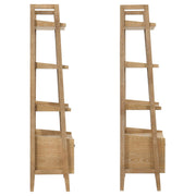 Fabian 2-piece 4-shelf Bookshelf with Drawer Distressed Light Brown - 802043