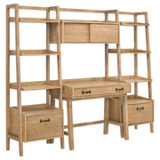 Fabian 2-piece 4-shelf Bookshelf with Drawer Distressed Light Brown - 802043