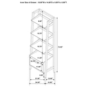 Fabian 2-piece 4-shelf Bookshelf with Drawer Distressed Light Brown - 802043