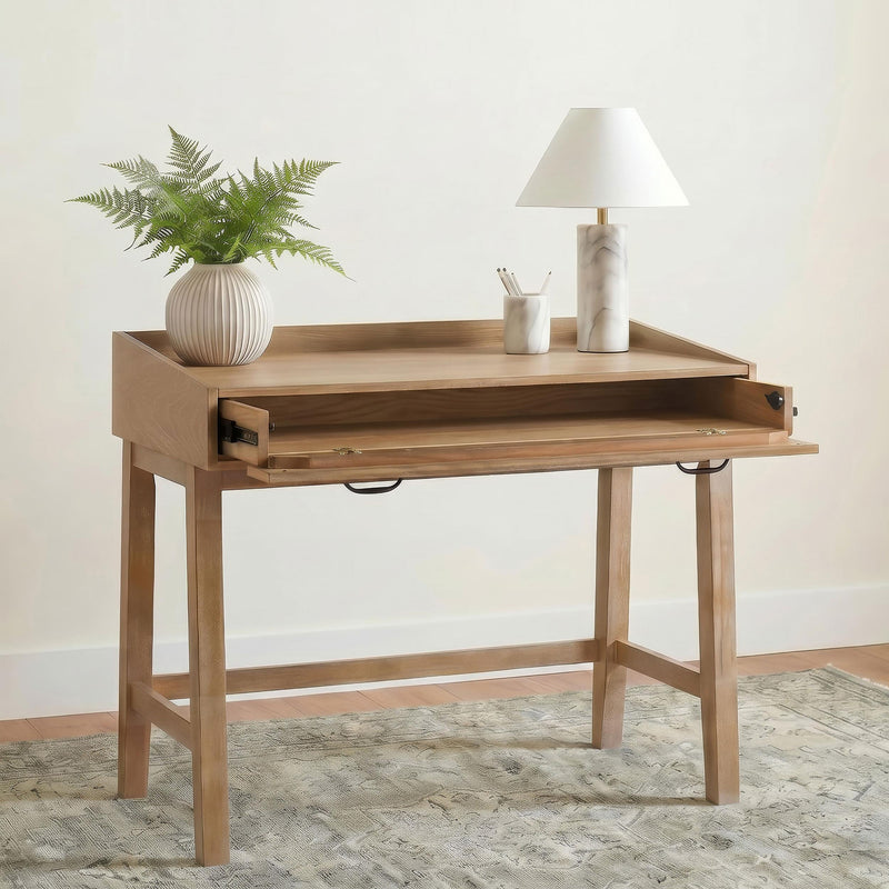 Fabian 38-inch Computer Desk with Keyboard Drawer Distressed Light Brown - 802041