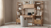 Fabian 4-piece Computer Desk and Bookshelf Set Distressed Light Brown - 802041-SET