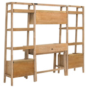 Fabian 4-piece Computer Desk and Bookshelf Set Distressed Light Brown - 802041-SET
