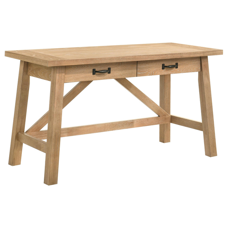 Fabian 54-inch 2-drawer Computer Writing Desk Distressed Light Brown - 801605