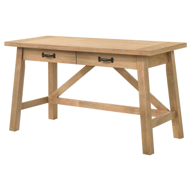 Fabian 54-inch 2-drawer Computer Writing Desk Distressed Light Brown - 801605
