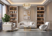 Fabiana Ivory Velvet Chair - FABIANAIV-CHAIR