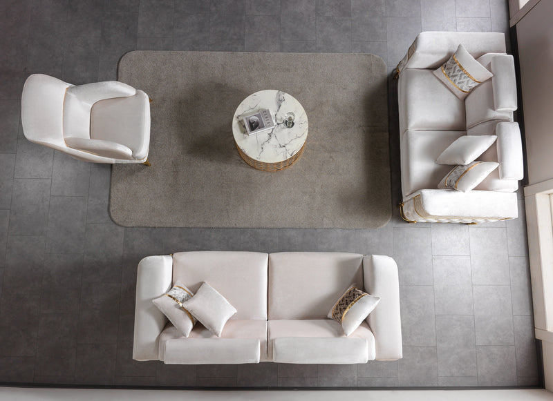 Fabiana Ivory Velvet Chair - FABIANAIV-CHAIR