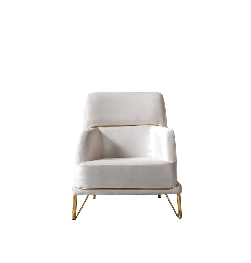 Fabiana Ivory Velvet Chair - FABIANAIV-CHAIR