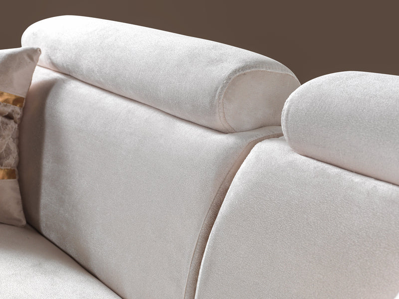 Fabiana Ivory Velvet Loveseat - FABIANAIV-L
