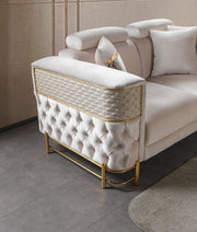 Fabiana Ivory Velvet Loveseat - FABIANAIV-L