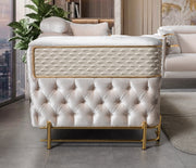Fabiana Ivory Velvet Loveseat - FABIANAIV-L
