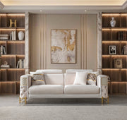 Fabiana Ivory Velvet Sofa - FABIANAIV-S