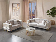 Fabiana Ivory Velvet Sofa - FABIANAIV-S