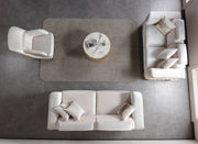 Fabiana Ivory Velvet Sofa - FABIANAIV-S