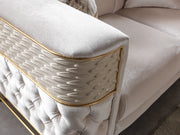 Fabiana Ivory Velvet Sofa - FABIANAIV-S