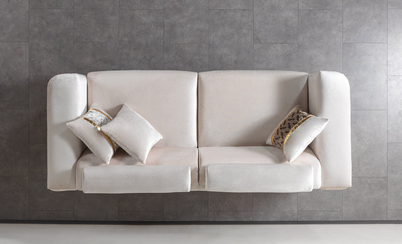 Fabiana Ivory Velvet Sofa & Loveseat - FABIANAIV-SL