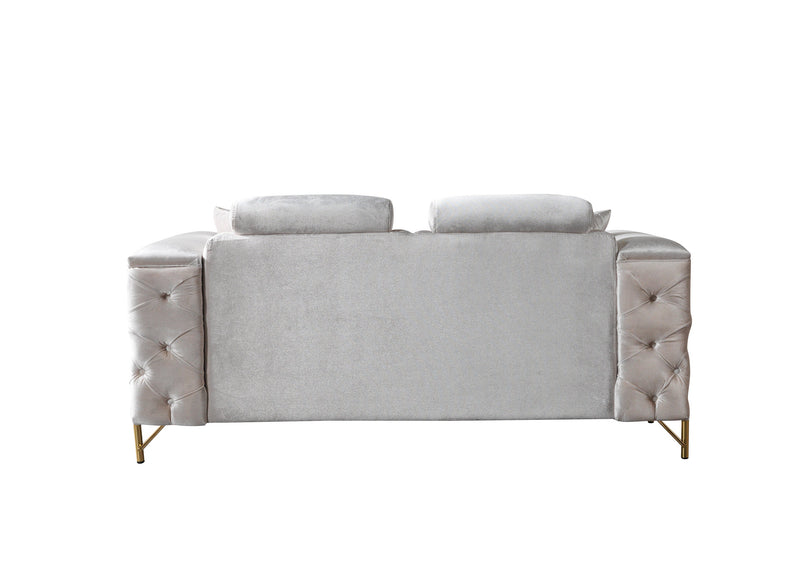 Fabiana Ivory Velvet Sofa & Loveseat - FABIANAIV-SL