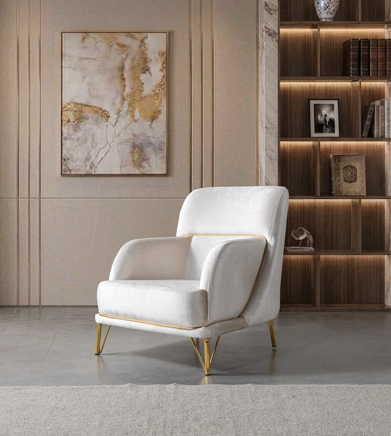 Fabiana Ivory Velvet Sofa & Loveseat - FABIANAIV-SL