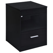 Fabre 1-drawer Extendable Top Nightstand Bedside Table Black Ash - 305792BLK